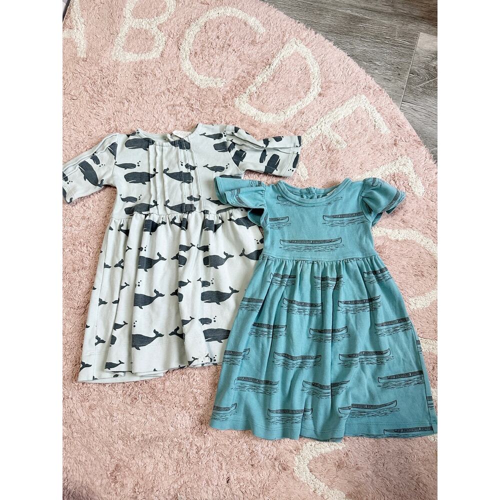 Kate Quinn Baby Girl Dresses Lot of 2 Blue Whale Ocean‎ Beach